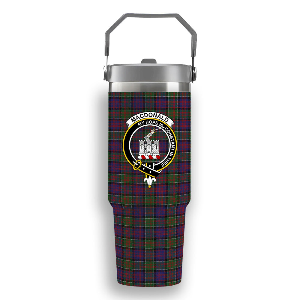 ScotsTee Shop Scottish MacDonald of Clan Ranald Modern Crest Tartan Flip Straw Tumbler 20oz 30oz