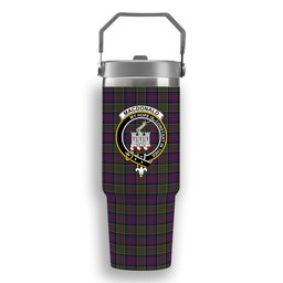 ScotsTee Shop Scottish MacDonald of Clan Ranald Modern Crest Tartan Flip Straw Tumbler 20oz 30oz