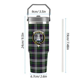 ScotsTee Shop Scottish MacCallum Dress - TD Crest Tartan Flip Straw Tumbler 20oz 30oz