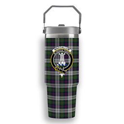 ScotsTee Shop Scottish MacCallum Dress - TD Crest Tartan Flip Straw Tumbler 20oz 30oz