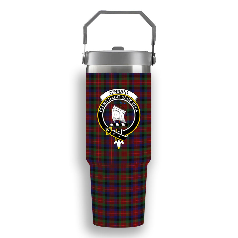ScotsTee Shop Scottish Tennant SC Crest Tartan Flip Straw Tumbler 20oz 30oz