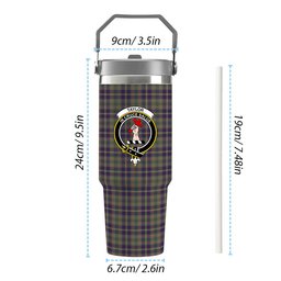 ScotsTee Shop Scottish Taylor Weathered Crest Tartan Flip Straw Tumbler 20oz 30oz