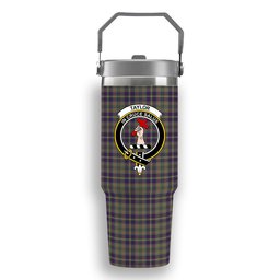 ScotsTee Shop Scottish Taylor Weathered Crest Tartan Flip Straw Tumbler 20oz 30oz