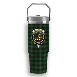 ScotsTee Shop Scottish MacAulay of Lewis Crest Tartan Flip Straw Tumbler 20oz 30oz