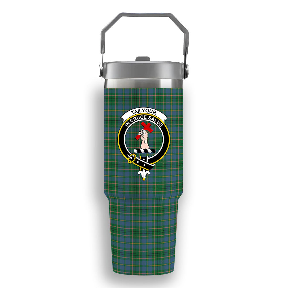ScotsTee Shop Scottish Tailyour Ancient Crest Tartan Flip Straw Tumbler 20oz 30oz