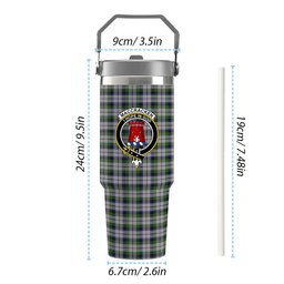 ScotsTee Shop Scottish MacCracken Dress Crest Tartan Flip Straw Tumbler 20oz 30oz