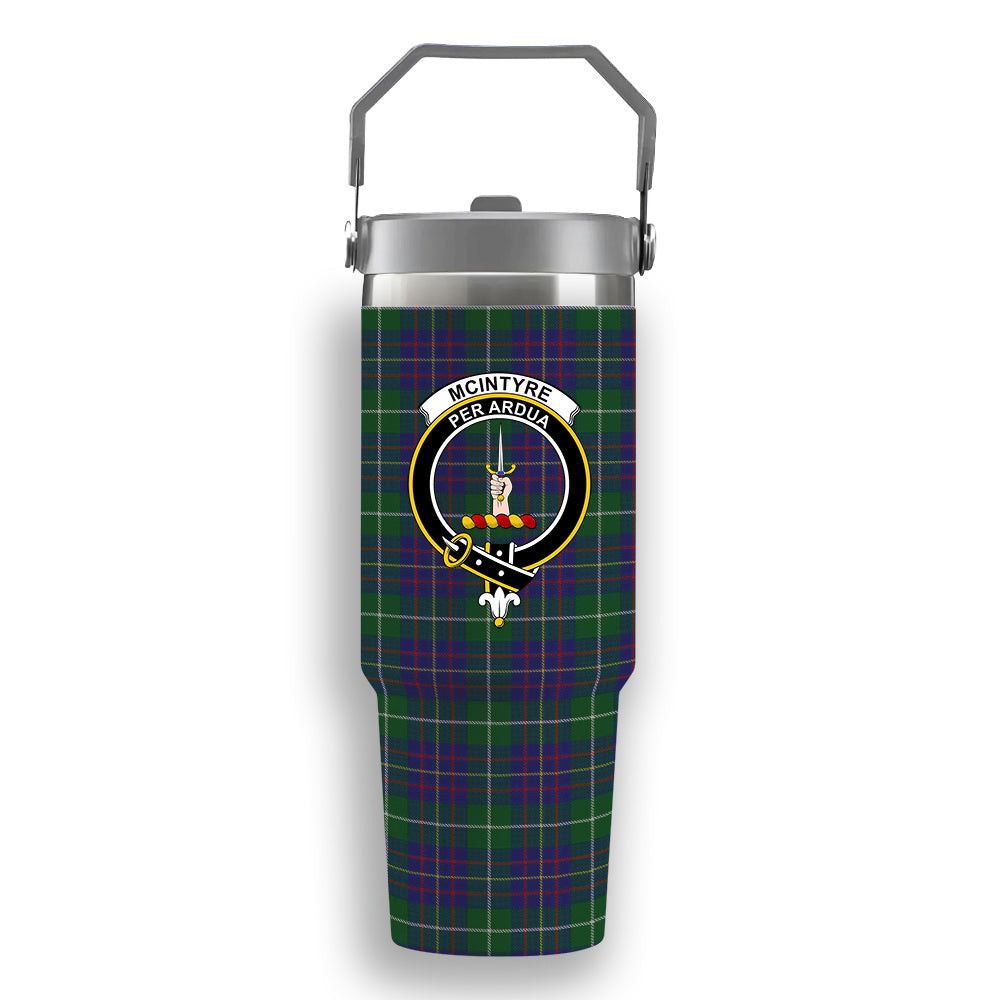 ScotsTee Shop Scottish McIntyre Inglis Crest Tartan Flip Straw Tumbler 20oz 30oz