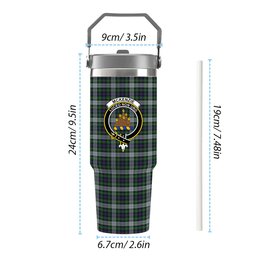 ScotsTee Shop Scottish McKenzie Dress Crest Tartan Flip Straw Tumbler 20oz 30oz
