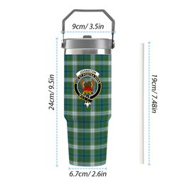 ScotsTee Shop Scottish Johnston Dress Ancient Crest Tartan Flip Straw Tumbler 20oz 30oz