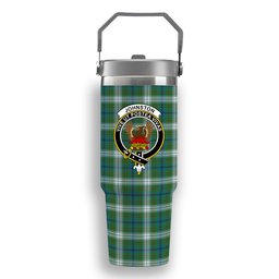 ScotsTee Shop Scottish Johnston Dress Ancient Crest Tartan Flip Straw Tumbler 20oz 30oz