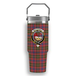 ScotsTee Shop Scottish MacDonald of Glenaladale Ancient Crest Tartan Flip Straw Tumbler 20oz 30oz