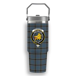 ScotsTee Shop Scottish Thomson Crest Tartan Flip Straw Tumbler 20oz 30oz