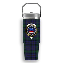 ScotsTee Shop Scottish Weir Modern Crest Tartan Flip Straw Tumbler 20oz 30oz
