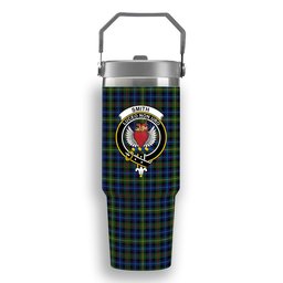 ScotsTee Shop Scottish Smith Modern Crest Tartan Flip Straw Tumbler 20oz 30oz