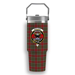 ScotsTee Shop Scottish MacLeod of Gesto 1 Crest Tartan Flip Straw Tumbler 20oz 30oz