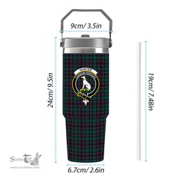 ScotsTee Shop Scottish Hunter of Peebleshire Modern Crest Tartan Flip Straw Tumbler 20oz 30oz