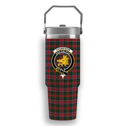 ScotsTee Shop Scottish Thompson Mackinlay Crest Tartan Flip Straw Tumbler 20oz 30oz