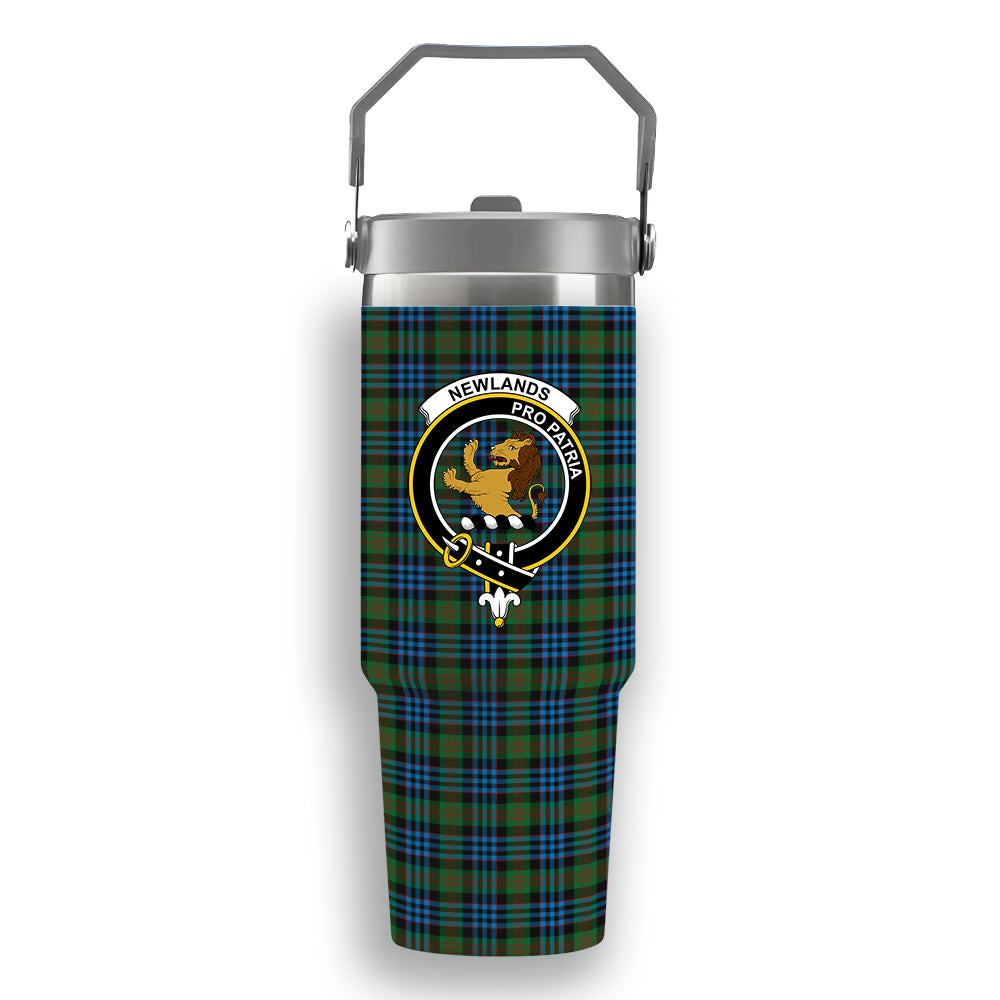 ScotsTee Shop Scottish Newlands Crest Tartan Flip Straw Tumbler 20oz 30oz