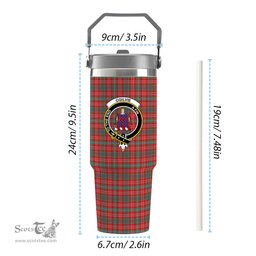 ScotsTee Shop Scottish Ogilvie (Ogilvy) Modern Crest Tartan Flip Straw Tumbler 20oz 30oz