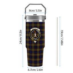 ScotsTee Shop Scottish MacLellan Modern SC Crest Tartan Flip Straw Tumbler 20oz 30oz