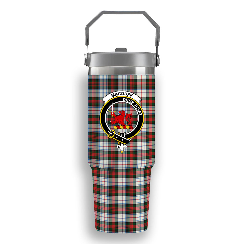 ScotsTee Shop Scottish MacDuff Dress Modern SC Crest Tartan Flip Straw Tumbler 20oz 30oz