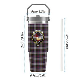 ScotsTee Shop Scottish MacDonald Dress Modern Crest Tartan Flip Straw Tumbler 20oz 30oz