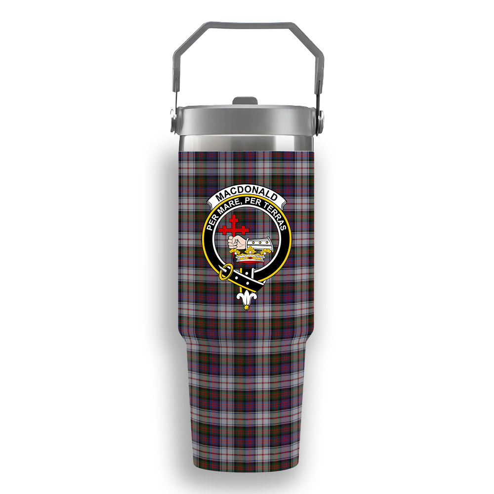 ScotsTee Shop Scottish MacDonald Dress Modern Crest Tartan Flip Straw Tumbler 20oz 30oz