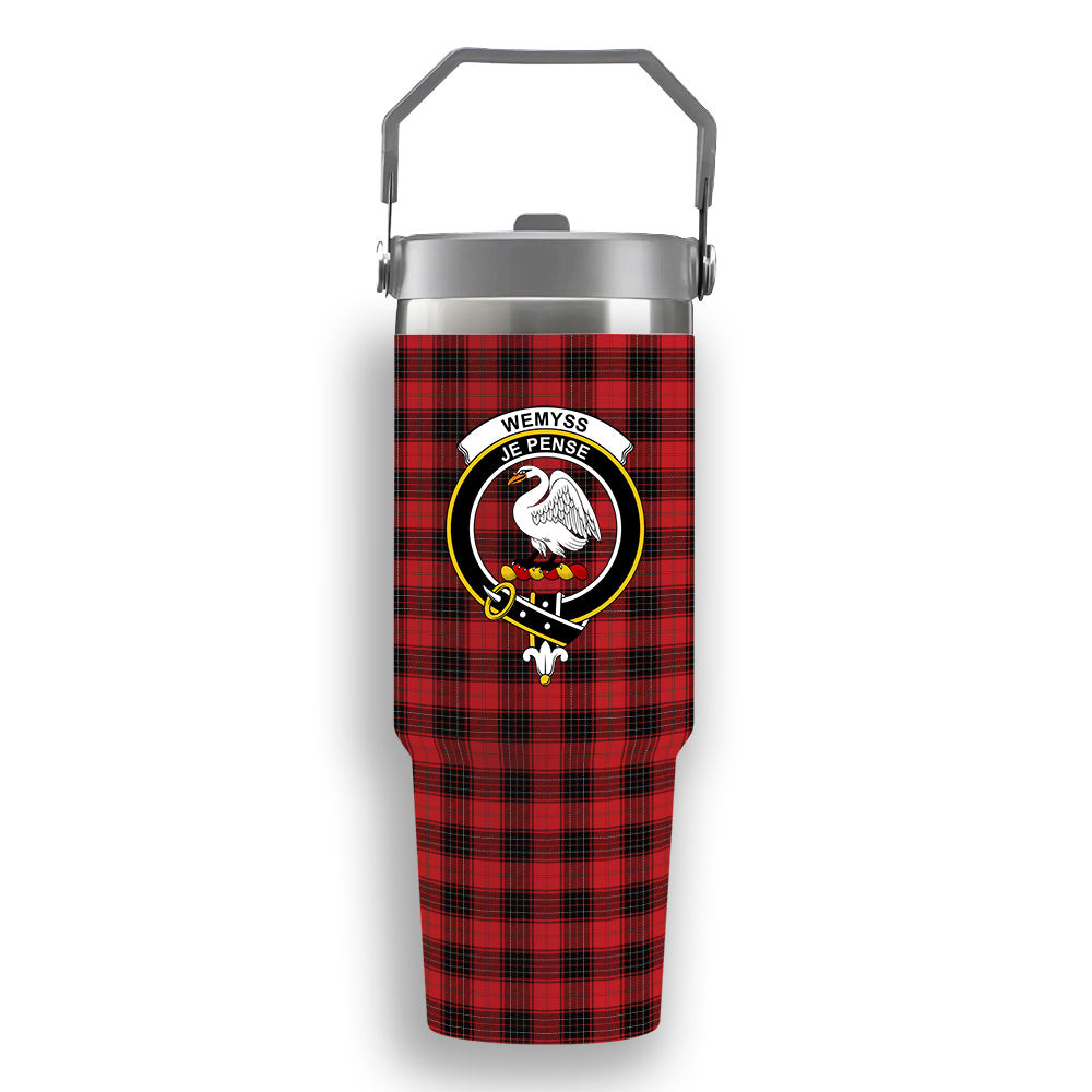 ScotsTee Shop Scottish Wemyss Modern Clan Crest Tartan Flip Straw Tumbler 20oz 30oz