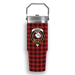 ScotsTee Shop Scottish Wemyss Modern Clan Crest Tartan Flip Straw Tumbler 20oz 30oz