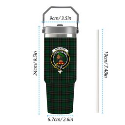 ScotsTee Shop Scottish MacAlpin Crest Tartan Flip Straw Tumbler 20oz 30oz