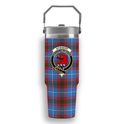 ScotsTee Shop Scottish Sydserf Crest Tartan Flip Straw Tumbler 20oz 30oz