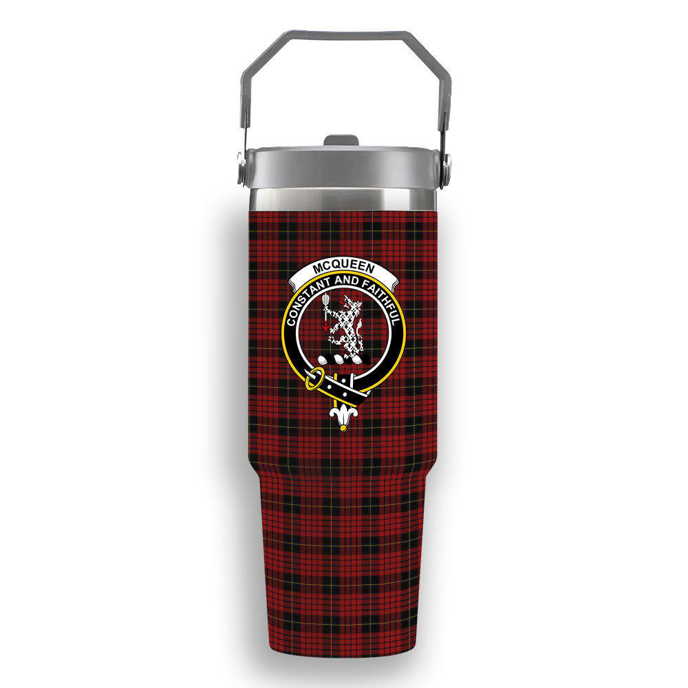 ScotsTee Shop Scottish McQueen Crest Tartan Flip Straw Tumbler 20oz 30oz