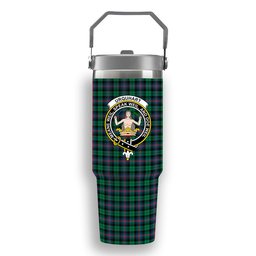 ScotsTee Shop Scottish Urquhart Broad Red Ancient Crest Tartan Flip Straw Tumbler 20oz 30oz