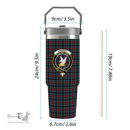 ScotsTee Shop Scottish Lindsay-McGee Ancient Clan Crest Tartan Flip Straw Tumbler 20oz 30oz