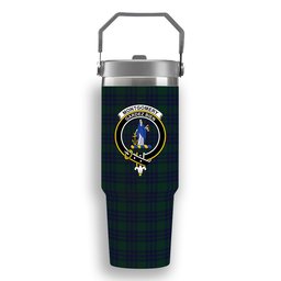 ScotsTee Shop Scottish Montgomery Crest Tartan Flip Straw Tumbler 20oz 30oz