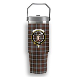 ScotsTee Shop Scottish MacRae Hunting Weathered Crest Tartan Flip Straw Tumbler 20oz 30oz