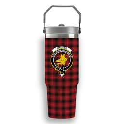 ScotsTee Shop Scottish MacIver Crest Tartan Flip Straw Tumbler 20oz 30oz