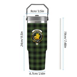ScotsTee Shop Scottish MacIver Hunting Crest Tartan Flip Straw Tumbler 20oz 30oz