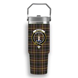 ScotsTee Shop Scottish MacKay of Strathnaver Crest Tartan Flip Straw Tumbler 20oz 30oz