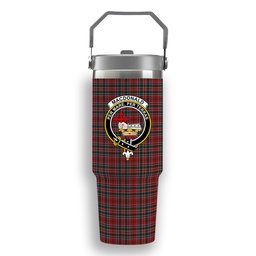 ScotsTee Shop Scottish MacDonald of Lochmaddy Crest Tartan Flip Straw Tumbler 20oz 30oz