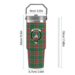 ScotsTee Shop Scottish Muirhead SC Crest Tartan Flip Straw Tumbler 20oz 30oz