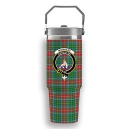 ScotsTee Shop Scottish Muirhead SC Crest Tartan Flip Straw Tumbler 20oz 30oz