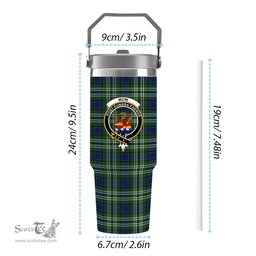 ScotsTee Shop Scottish Mow Crest Tartan Flip Straw Tumbler 20oz 30oz