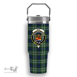 ScotsTee Shop Scottish Mow Crest Tartan Flip Straw Tumbler 20oz 30oz