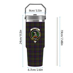 ScotsTee Shop Scottish MacLaren Regent Crest Tartan Flip Straw Tumbler 20oz 30oz