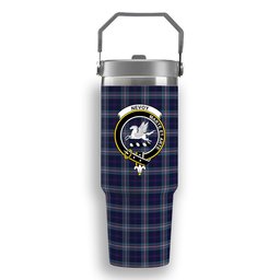 ScotsTee Shop Scottish Nevoy Crest Tartan Flip Straw Tumbler 20oz 30oz