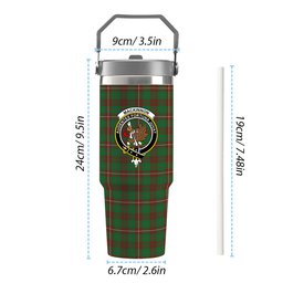 ScotsTee Shop Scottish MacKinnon Hunting Modern Crest Tartan Flip Straw Tumbler 20oz 30oz