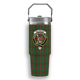 ScotsTee Shop Scottish MacKinnon Hunting Modern Crest Tartan Flip Straw Tumbler 20oz 30oz