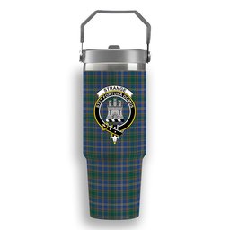 ScotsTee Shop Scottish Strange of Balkaskie Modern Crest Tartan Flip Straw Tumbler 20oz 30oz