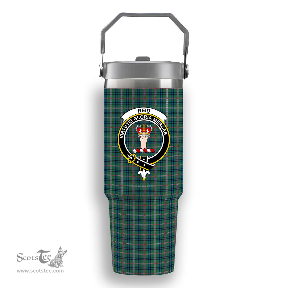 ScotsTee Shop Scottish Reid (Mill City) Ancient Crest Tartan Flip Straw Tumbler 20oz 30oz
